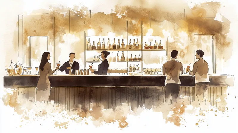 Hotelski bar s večernjim ambijenotm