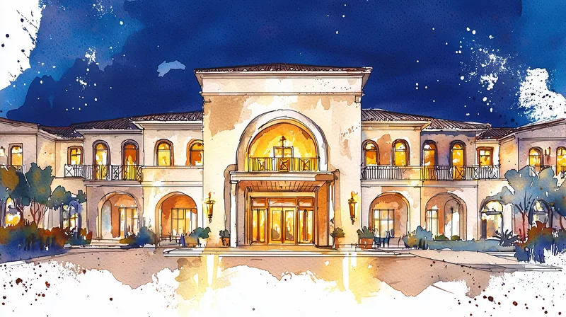 Hotelski eksterijer noću