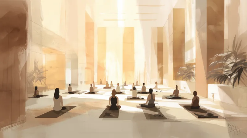 Yoga studio s jutarnjim satom u tijeku i svjesnom atmosferom